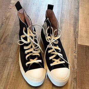 Converse Black and Purple High-Top Sneakers